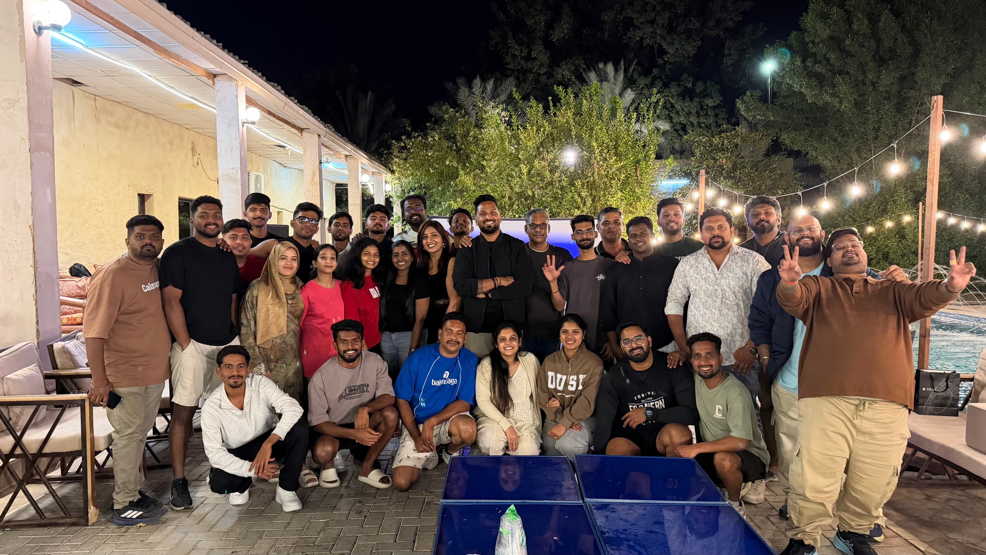 Infinity Logistics team of 30+ at an evening gathering