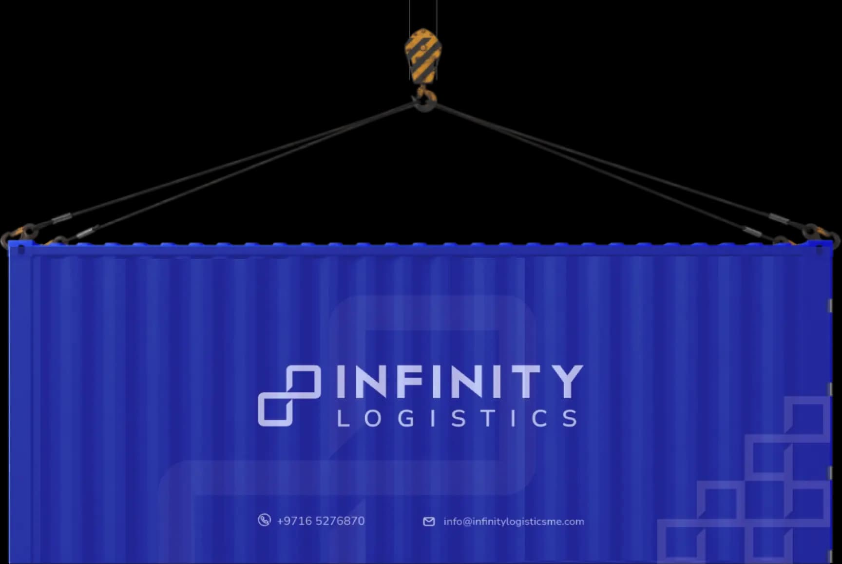 Infinity Logistics branded container — The Infinity Experience since 2006